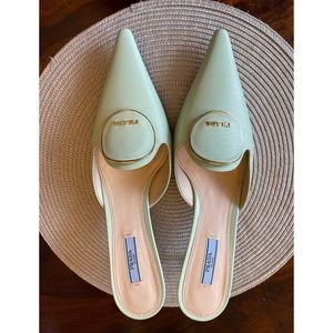 Prada leather kitten heel mules 40.5